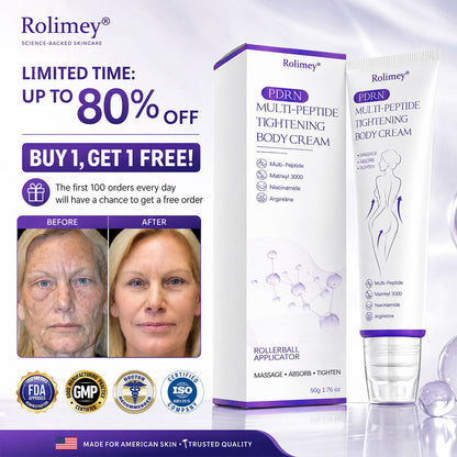 ✨Rolimey® PDRN Multi-Peptide Massaging Roller Cream - Anti-aging, Hydrating, Skin Firming & Lifting, Skin Repair, Even Tone, Acne and Dark Spot Treatment, Wart and Mole Removal, and Psoriasis Relief.