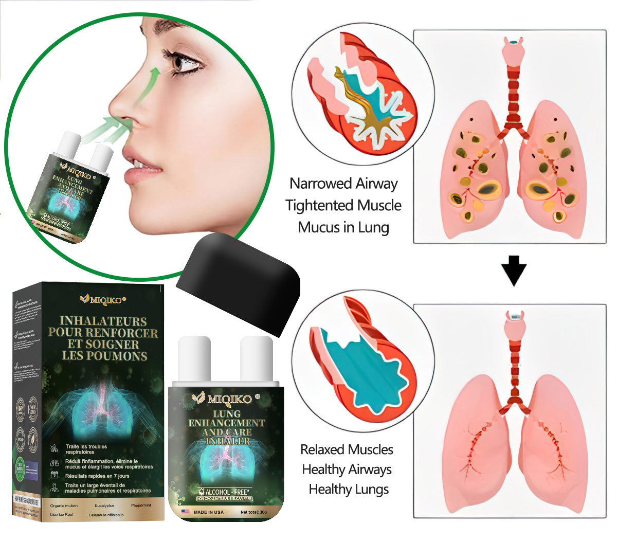 (Made and Shipped from the USA)✨️👨‍⚕️MIQIKO® The Lung Enhancement and Care Inhaler(🌈Recommended by lung specialists🌈)