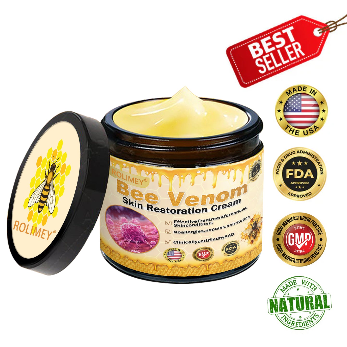 👨‍⚕️Dermatologist Recommended👨‍⚕️: Rolimey® Bee Venom Advanced Skin Rescue — Specifically Formulated for Paper-Thin, Fragile & Easy-Bruising Skin — 🔥Limited Time 80% OFF🔥