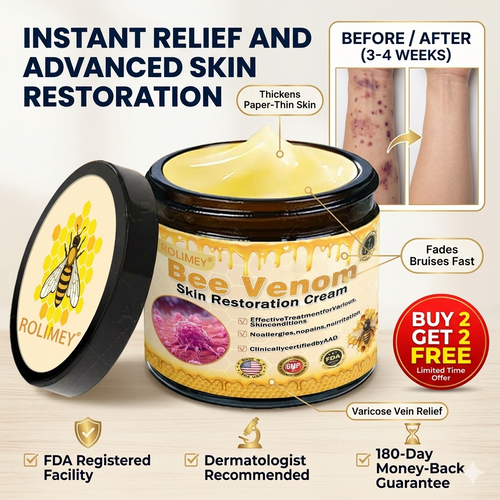 👨‍⚕️Dermatologist Recommended👨‍⚕️: Rolimey® Bee Venom Advanced Skin Rescue — Specifically Formulated for Paper-Thin, Fragile & Easy-Bruising Skin — 🔥Limited Time 80% OFF🔥